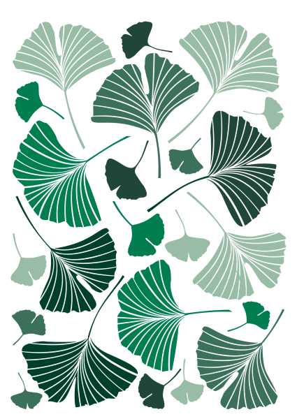Motivtransfer, Bügelmotiv in A4 - Ginkgo Blätter - BTR-008
